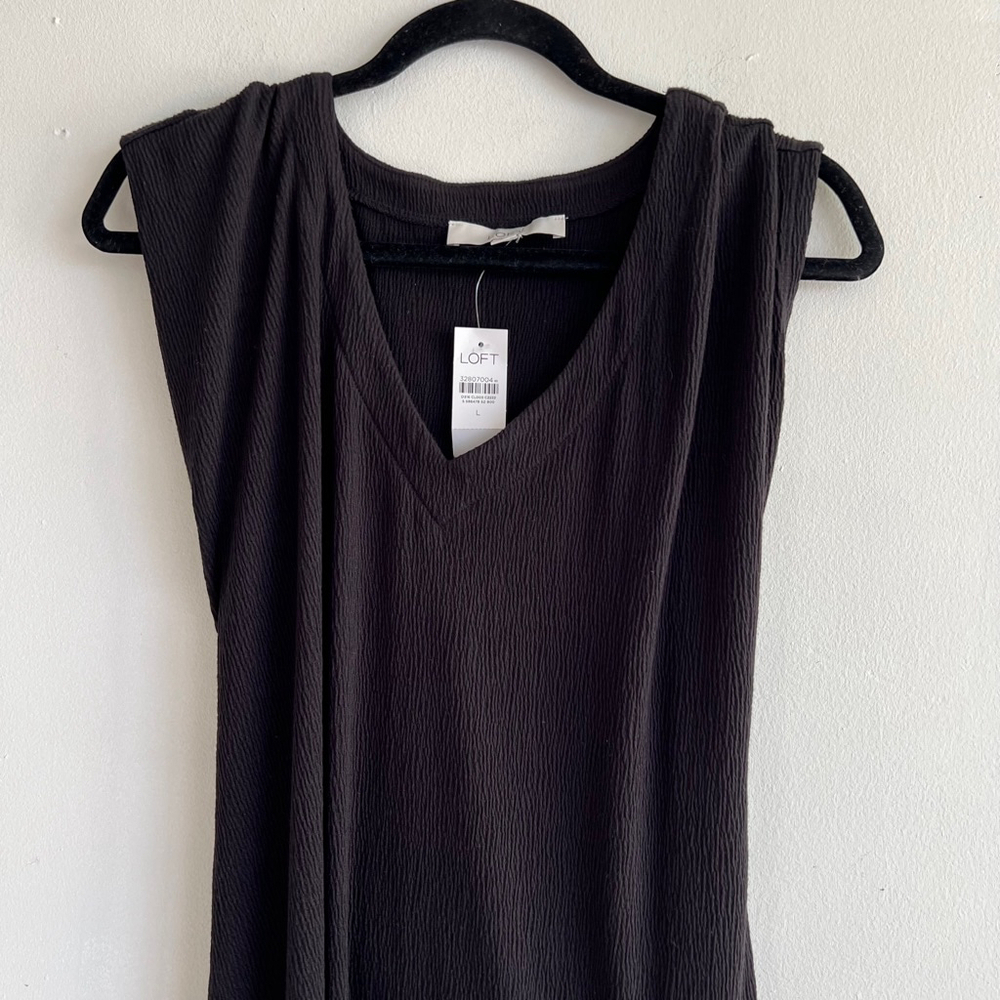 NWT Loft Dress L Black - Picture 2 of 8
